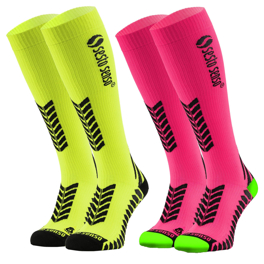 2x Sportowe KOMPRESYJNE długie skarpety do biegania