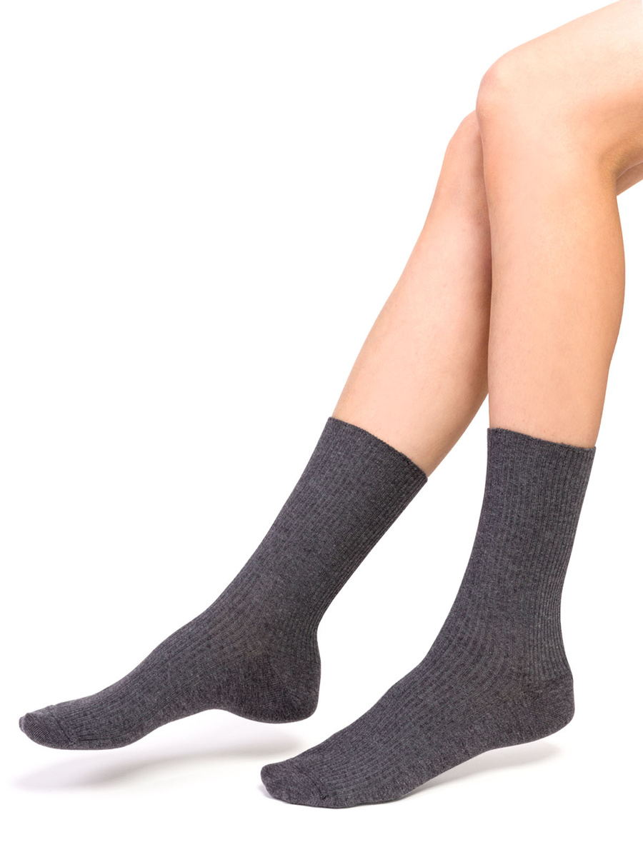 Bawełniane Szare Skarpetki Damskie Comfort