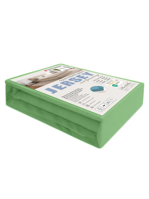 Jasnozielone elastyczne prześcieradło z gumką 80% bawełna Jersey Sesto Senso – komfort snu