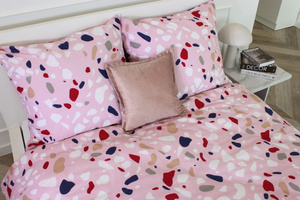 Różowa bawełniana pościel damska 160x200 Lastryko Spod Igły i Nitki – komfort snu.
