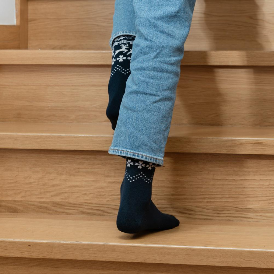 Skarpetki frotte z reniferem