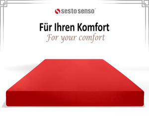 Czerwone elastyczne prześcieradło z gumką frotte 100% bawełna Sesto Senso – komfortowy sen