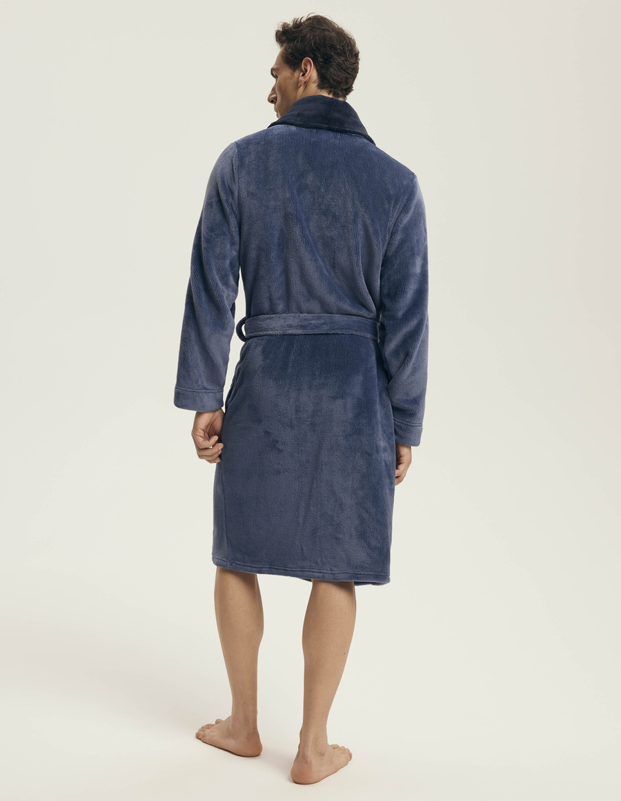 Szlafrok męski 43375 dark blue