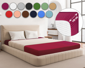 Bordowe elastyczne prześcieradło z gumką 80% bawełna Jersey Sesto Senso – komfort snu