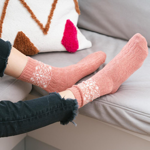 Wełniane Skarpetki Damskie Fiolet Róż Łosoś