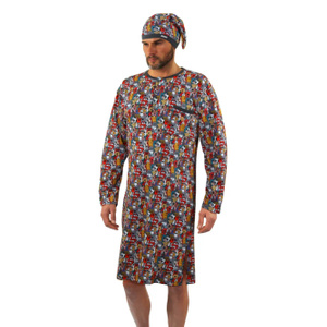 Koszula nocna męska ze szlafmycą 100% bawełna Sesto Senso – oryginalny styl i wygoda