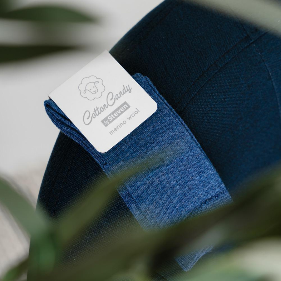 Skarpetki dziecięce z wełny merino bezuciskowe w prążek art. 130