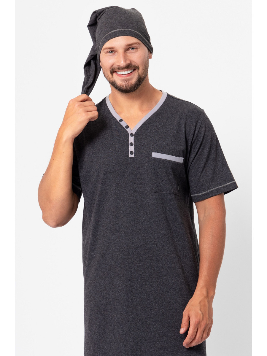 Koszula Nocna Męska ze Szlafmycą Bonifacy 357/1