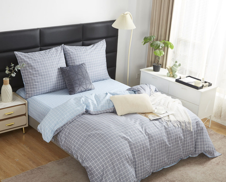 Szara dwustronna pościel Satynowa 100% bawełna Model S064 Spod Igły i Nitki – komfort snu