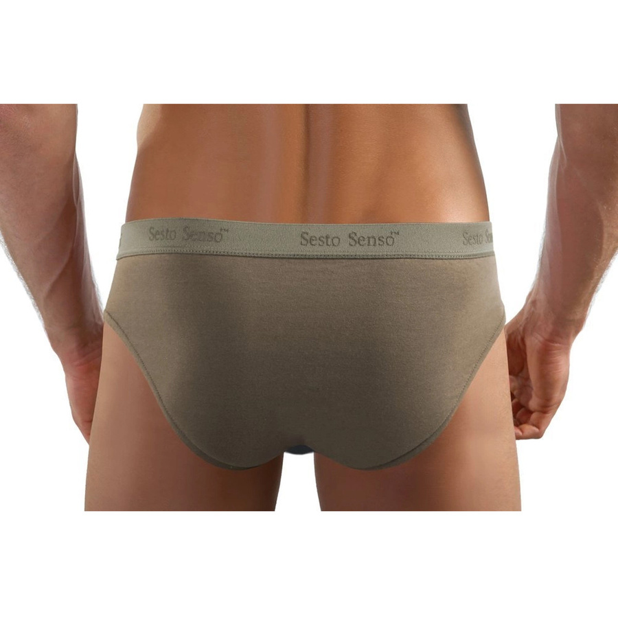 Beżowe elastyczne slipy męskie 95% bawełna Wild Cat Sesto Senso – komfort i trwałość