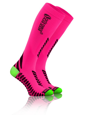 Różowe bezszwowe podkolanówki kompresyjne dla biegaczy unisex Sesto Senso – regeneracja mięśni