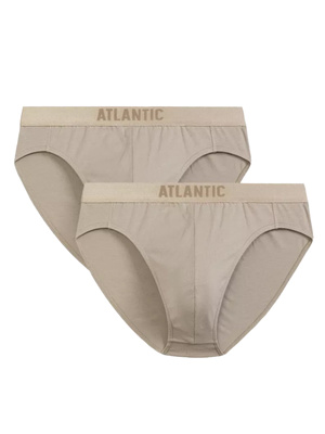 Beżowe sportowe slipy męskie dwupak Atlantic – idealne dopasowanie i komfort.