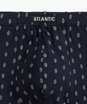 Granatowe elastyczne bokserki męskie 95% bawełna 3MH-195 Atlantic – komfort i styl.
