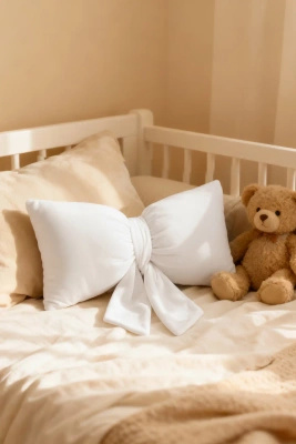 Biała welwetowa poduszka dekoracyjna 35×20 cm Spod Igły i Nitki – świąteczna metamorfoza