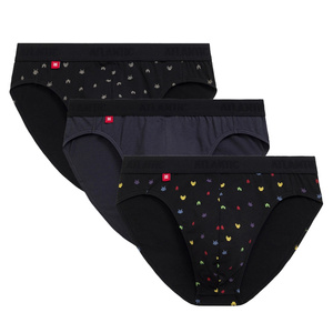 Czarne elastyczne majtki męskie 95% bawełna 3MP-175 Atlantic – komfort na co dzień