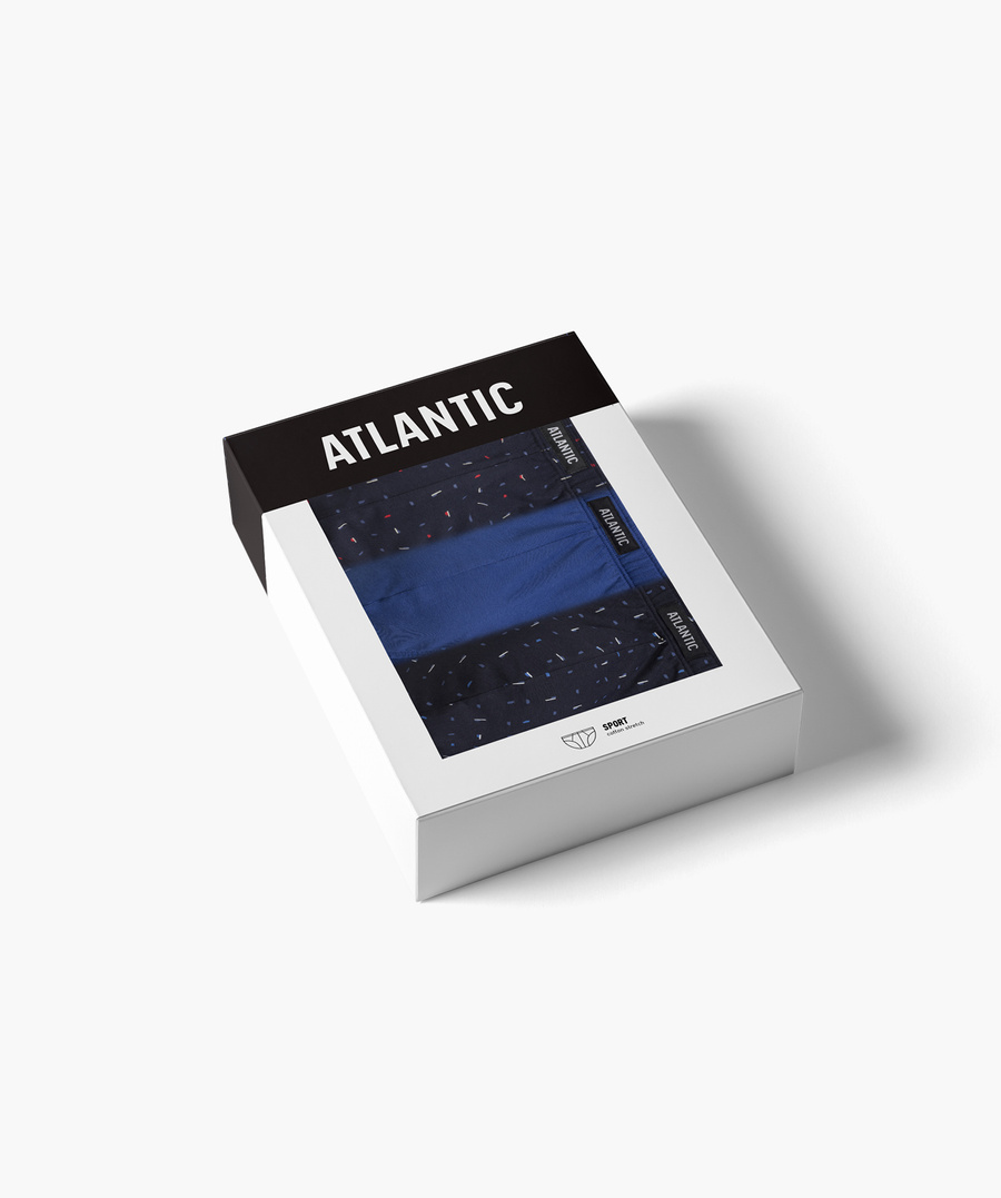 Granatowe klasyczne majtki męskie 100% bawełna 3MP-176 Atlantic – komfort i styl.