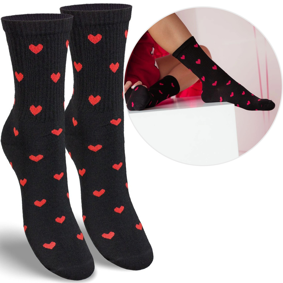 Skarpetki Damskie w Serca