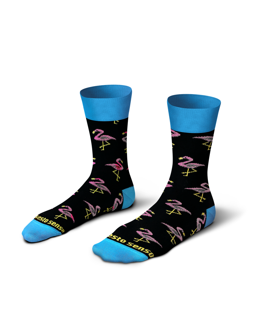 Długie Skarpetki Kolorowe Bawełniane Unisex 90% Bawełna z Zabawnym Wzorem Sesto Senso