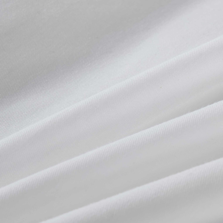 Pościel z Satyny Bawełnianej Queen Premium z Elegancką Złotą Lamówką Biała