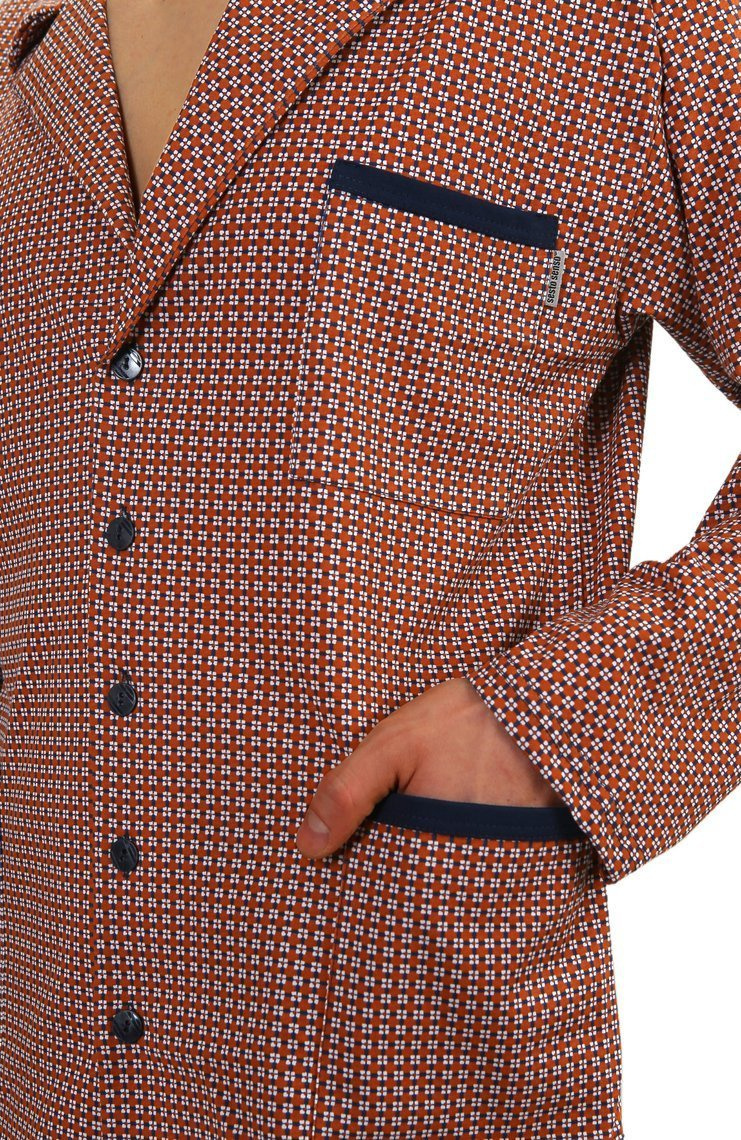 Piżama Męska Długi Rękaw Rozpinana