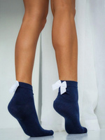 Skarpetki damskie z kokardą rypsową