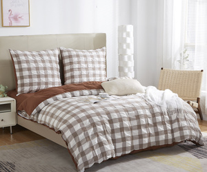 POŚCIEL CREASY CHECK BRĄZ