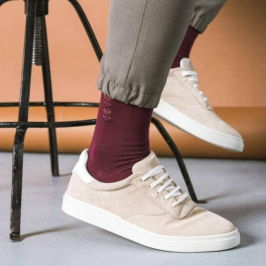 Skarpety Męskie Garniturowe Gładkie ze Wzorem