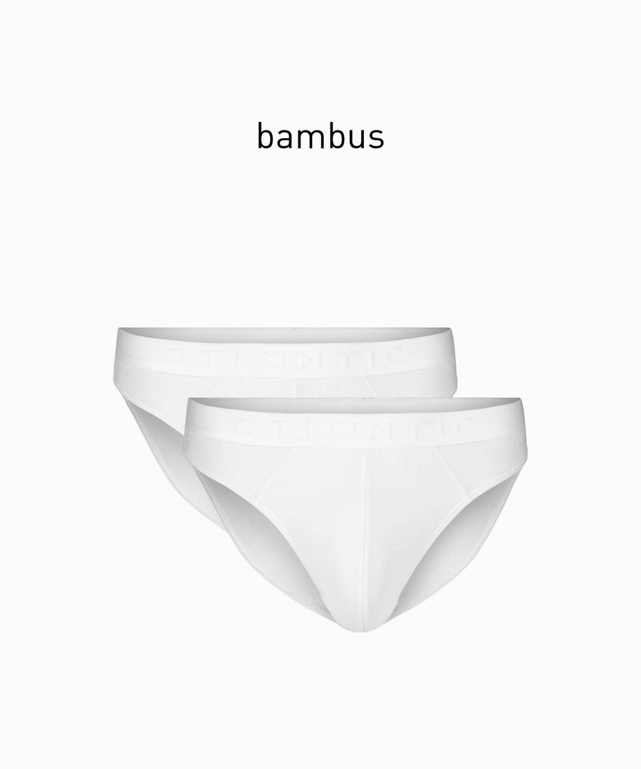 Białe bambusowe slipy męskie 67% bambus Atlantic – komfort i oddychalność.