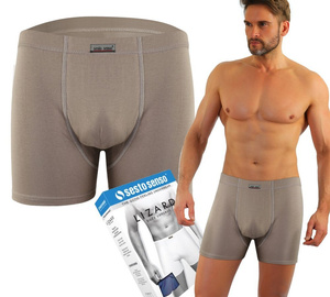 Beżowe bezuciskowe bokserki męskie 95% bawełna BM04 Sesto Senso – komfort i swoboda