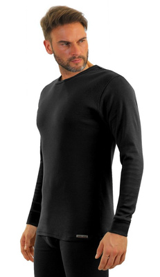Czarny podkoszulek męski z długim rękawem 95% bawełna Sesto Senso – wyjątkowy komfort