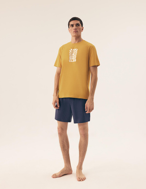 Piżama męska 42600 yellow bawełniana