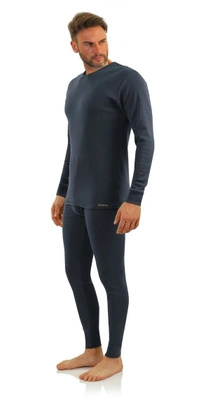 Szary ciepły komplet bielizny męskiej 100% bawełna Sesto Senso – idealny na zimne dni.