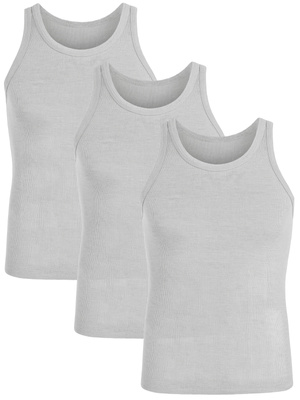 Koszulka Na Ramiączkach Męska Szara w Prążek 3 Pack