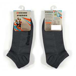 Grafitowe skarpetki stopki damskie męskie 6 par Sneakers Sesto Senso – codzienny komfort
