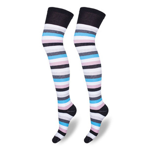 Zakolanówki Damskie Bawełniane w Kolorowe Paski