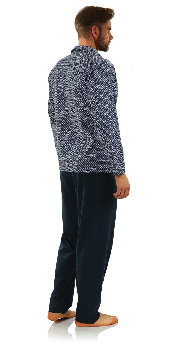 Piżama Męska Długi Rękaw Rozpinana
