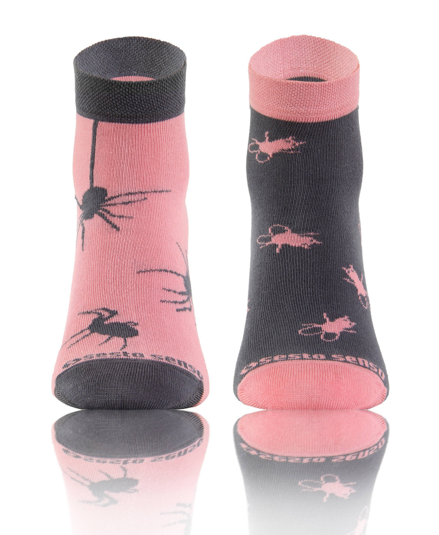 Pająk kolorowe krótkie skarpety unisex 90% bawełna Finest Sesto Senso – komfort na co dzień