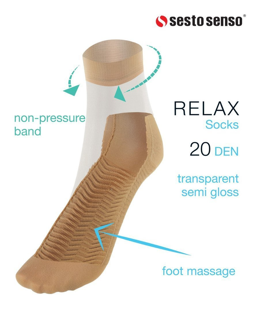 Skarpetki damskie masujące spód stopy 20 DEN Relax Sesto Senso – komfort i elegancja