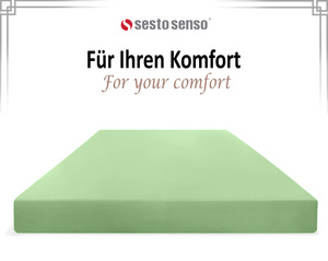 Jasnozielone elastyczne prześcieradło z gumką 80% bawełna Jersey Sesto Senso – komfort snu