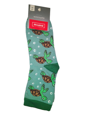 Skarpetki Damskie Bawełniane Żółwie