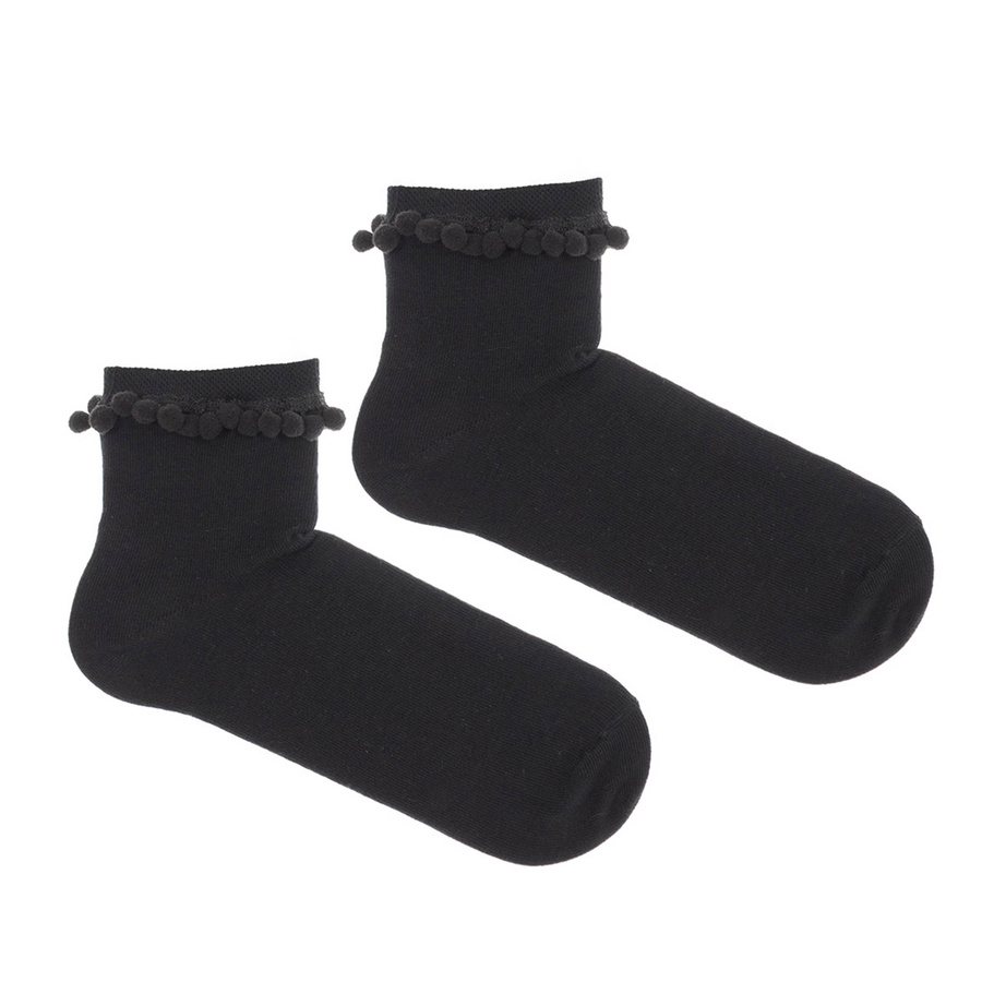 Skarpetki Damskie Bawełniane z Pomponami