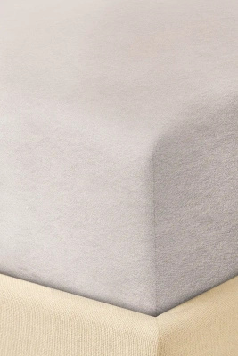 Szare miękkie prześcieradło frotte 160x200 z gumką Spod Igły i Nitki – komfort snu