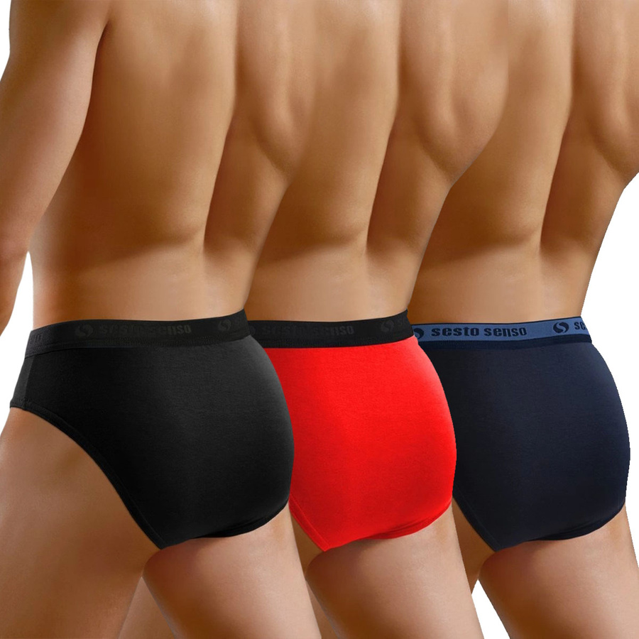 3x Slipy męskie z ozdobna gumą WILD CAT