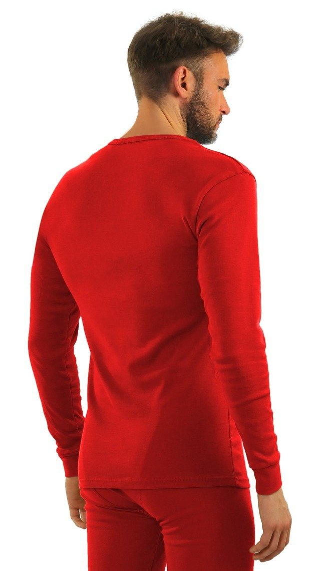 Czerwony podkoszulek męski z długim rękawem 95% bawełna Sesto Senso – wyjątkowy komfort