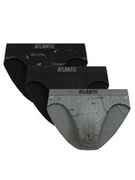 Czarno-khaki sportowe slipy męskie 3-pack Atlantic – komfort na co dzień