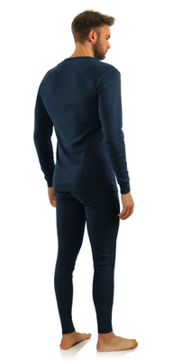 Szary ciepły komplet bielizny męskiej 100% bawełna Sesto Senso – idealny na zimne dni.