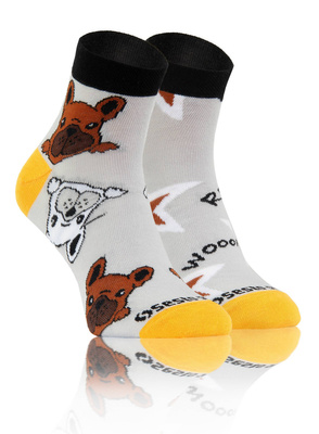 Buldog kolorowe modne skarpety unisex 90% bawełna Finest Sesto Senso – komfort na co dzień