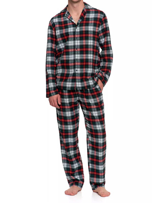 Flanelowa piżama damska z długim rękawem