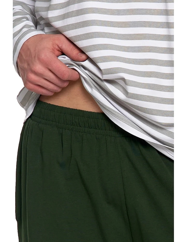 Szara bawełniana piżama męska z długim rękawem bez metki Moraj – komfort na każdą porę roku