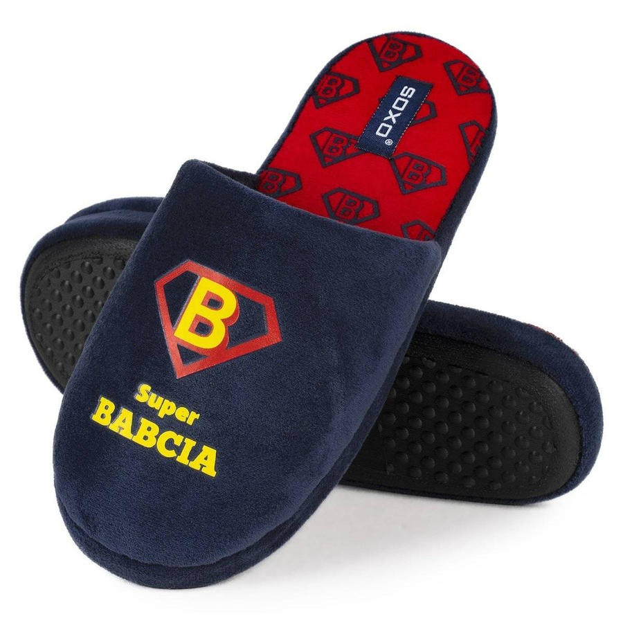 Kapcie dla Babci SOXO Super Babcia w pudełku na prezent 
